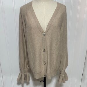 Two Bees Cashmere Wool Cardigan Sweater Ladies L Large